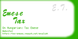 emese tax business card